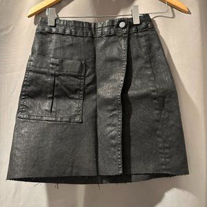 All Saints Button Wrap Skirt